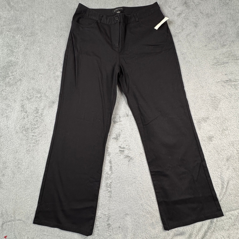 NWT Harold's Sarah Black Stretch Cotton Straight Leg Pants Size 6 BRAND NEW